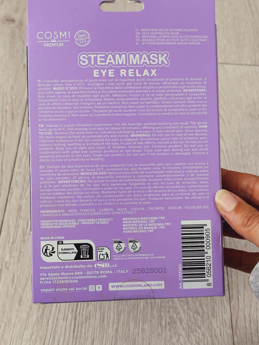 MASCARILLA RELAJANTE PARA OJOS (LAVANDA)