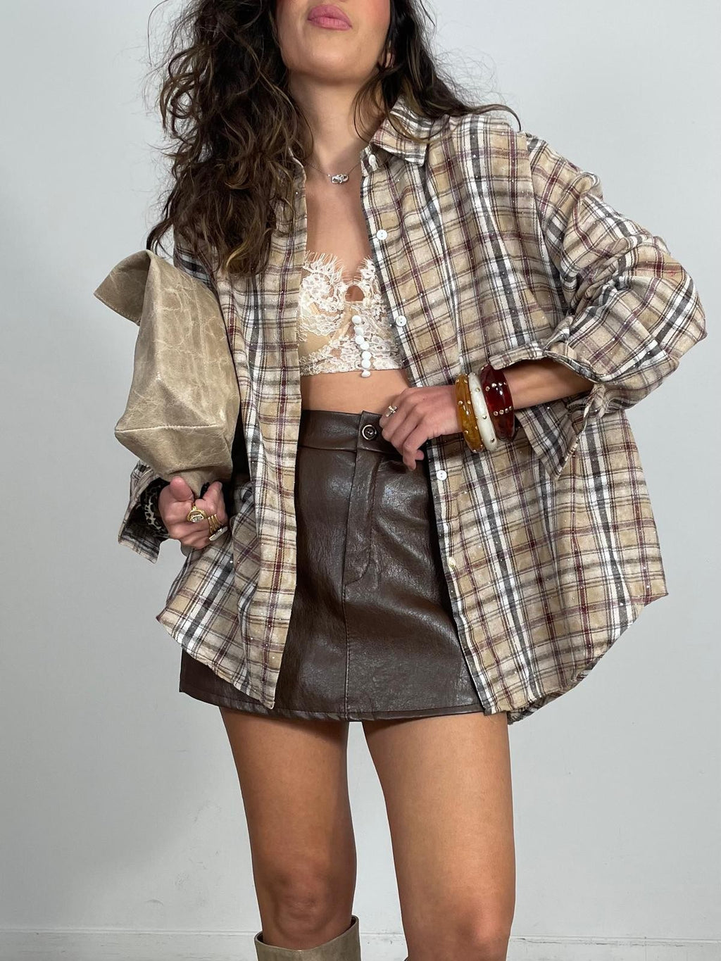 MINI FALDA PANTALÓN BÁSICA  POLIPIEL