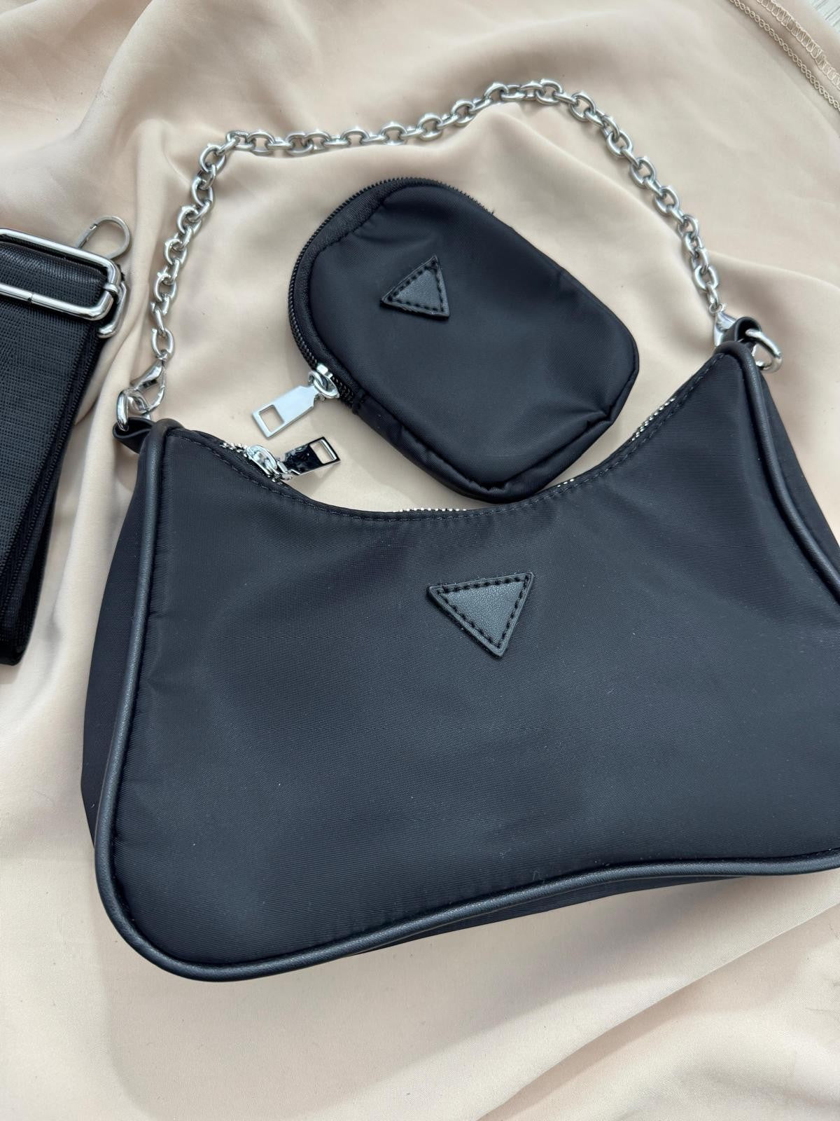 BOLSO NEGRO+MONEDERO ALARGADO