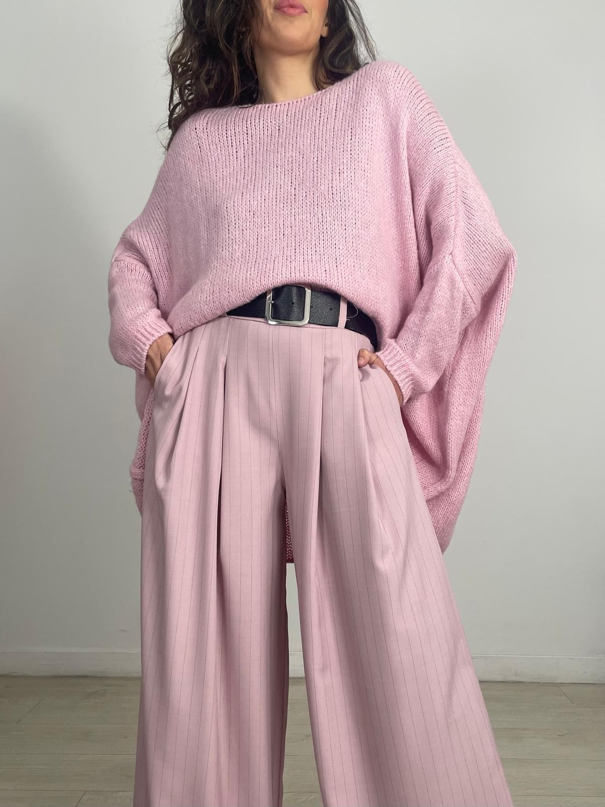 PANTALÓN ANCHO RAYAS + CINTURÓN