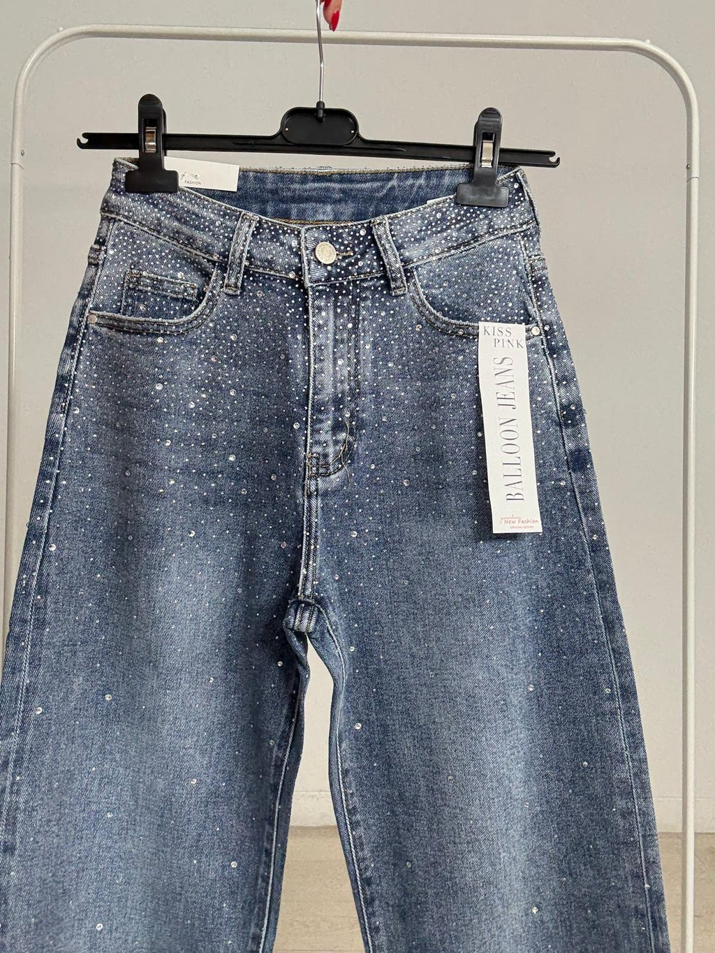 JEANS BLUE STRASS BALLOON