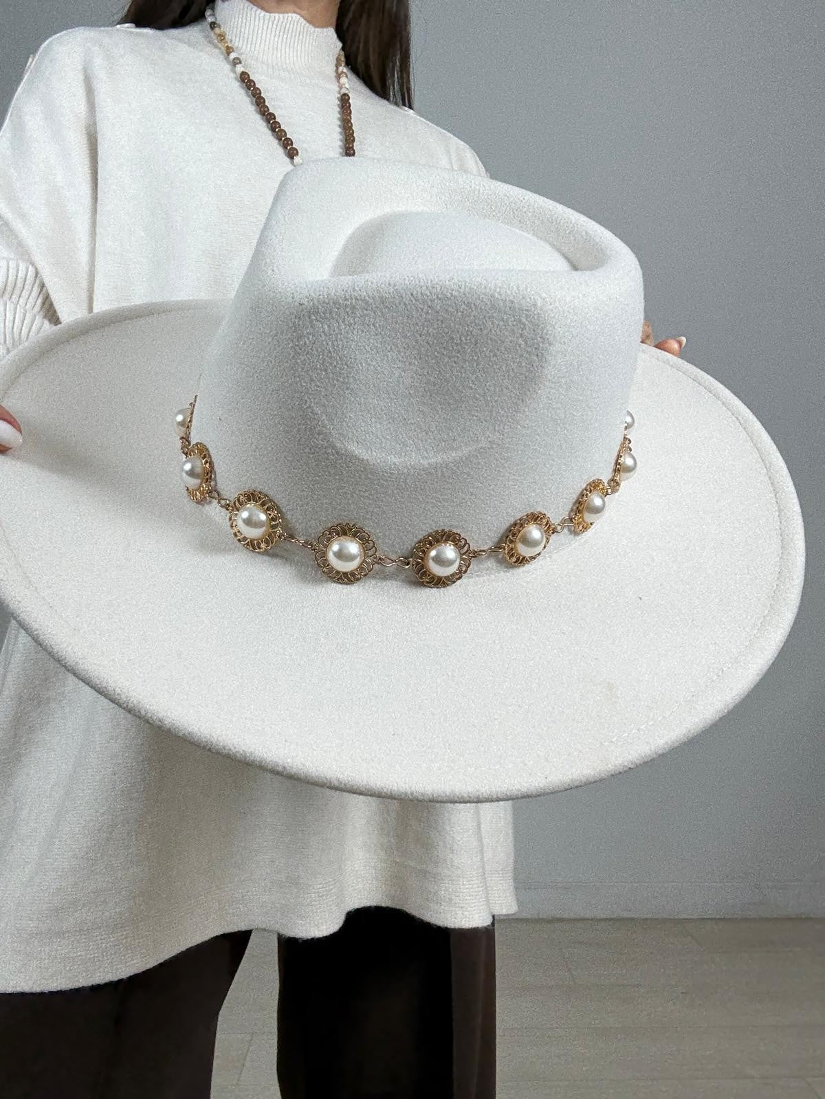 SOMBRERO CADENITA PERLAS