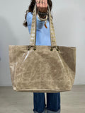 BOLSO CUADRADO PIEL + TACHAS