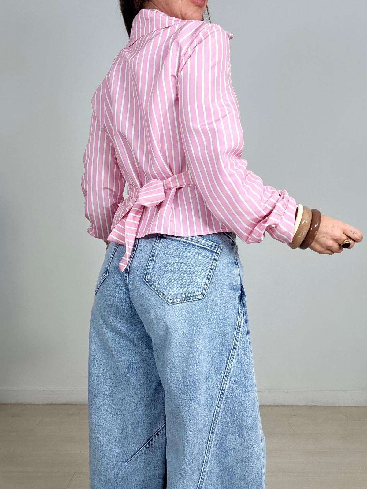 CAMISA RAYAS + LAZO ESPALDA