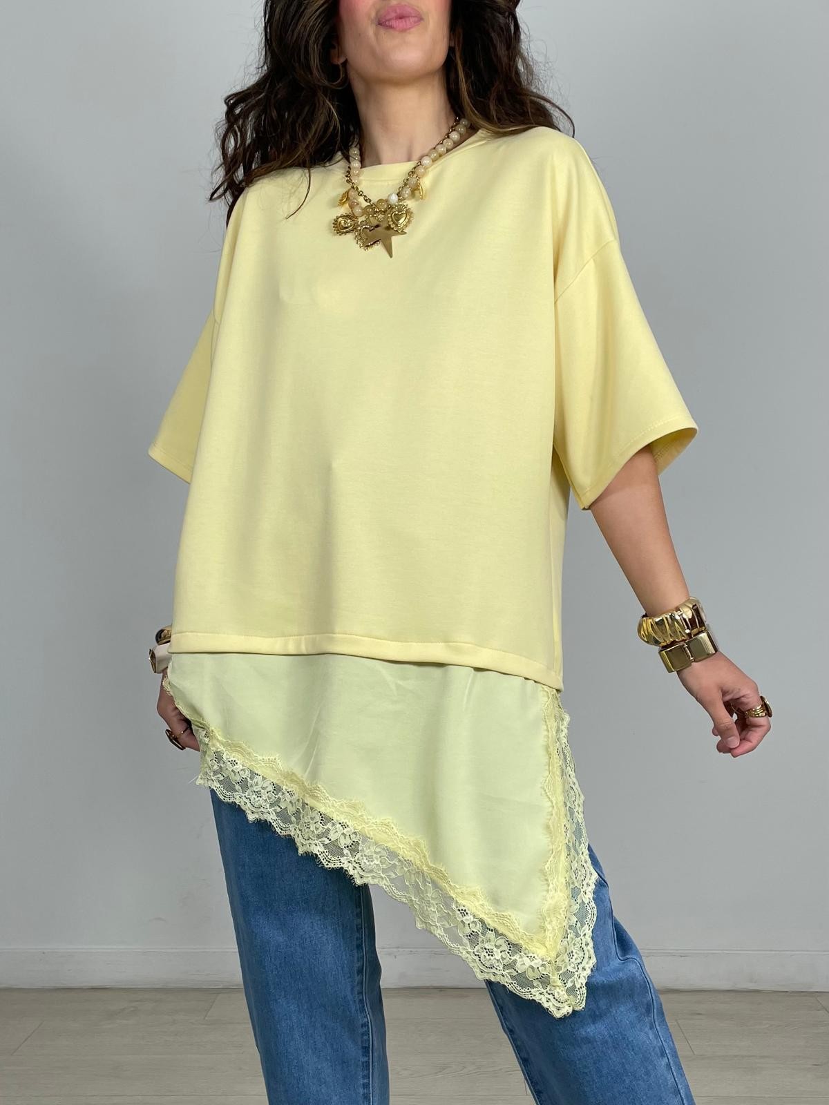 MAXI CAMISETA MANGA CORTA + BAJO PUNTILLA