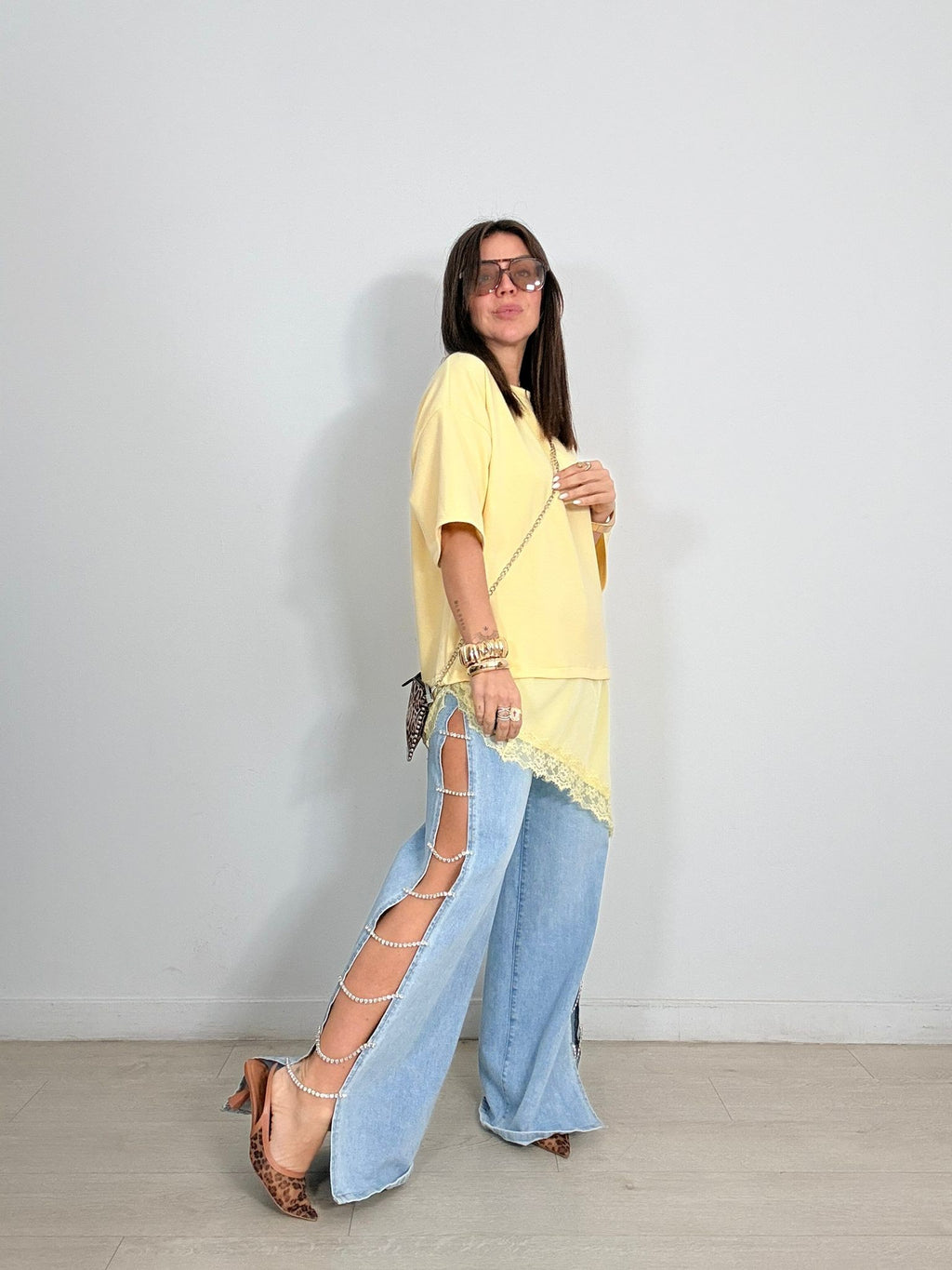 MAXI CAMISETA MANGA CORTA + BAJO PUNTILLA