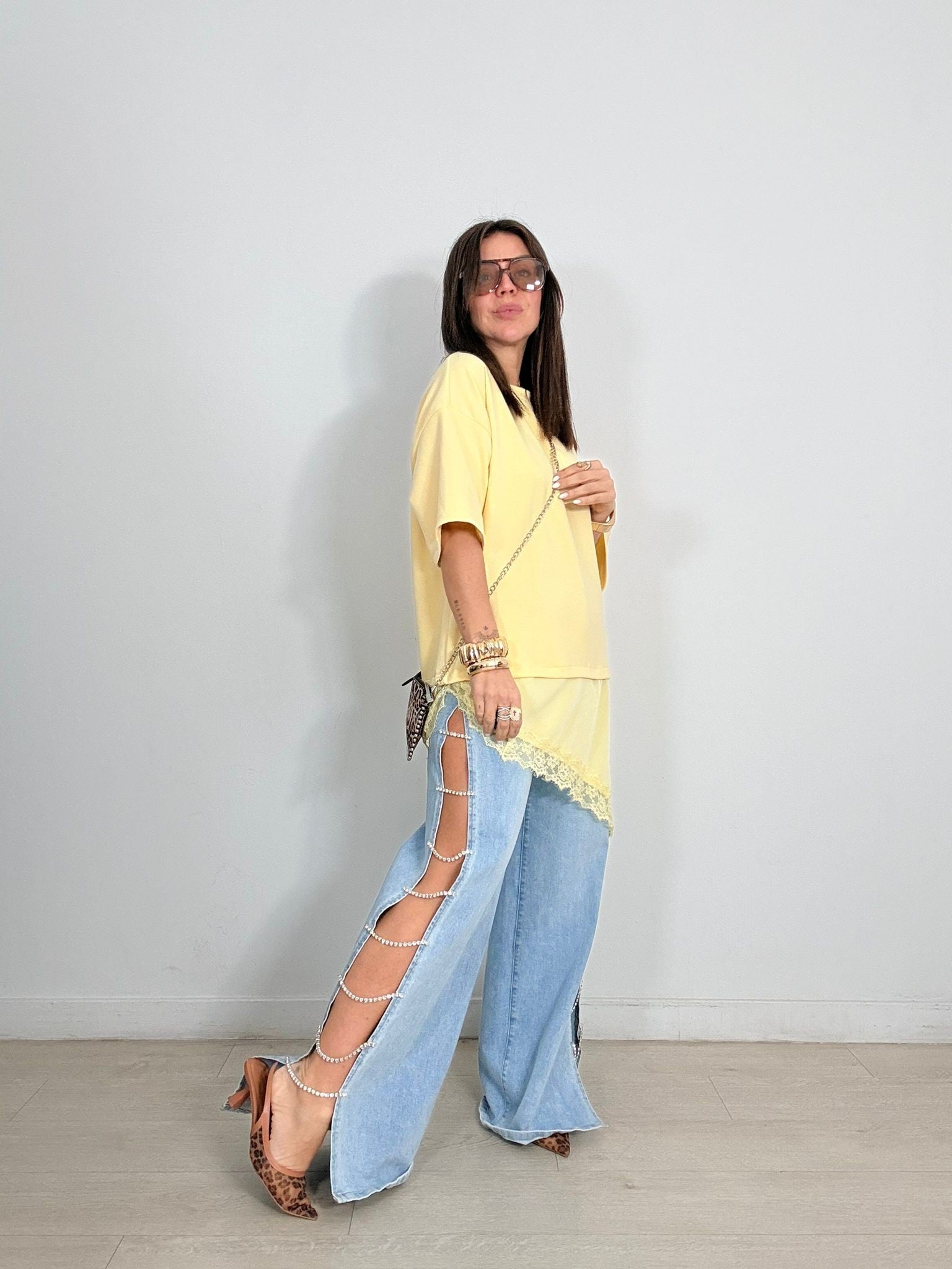 MAXI CAMISETA MANGA CORTA + BAJO PUNTILLA