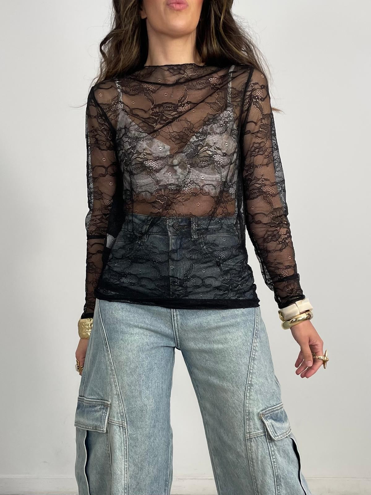 CAMISETA ENCAJE FLORAL