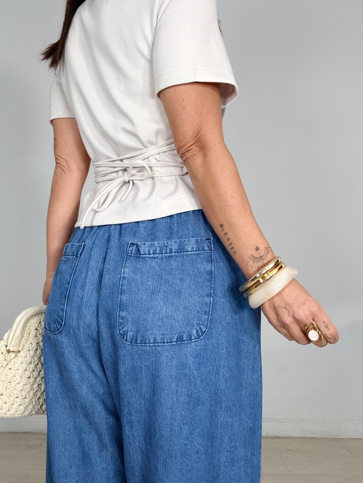 CAMISETA COMBINADA DENIM