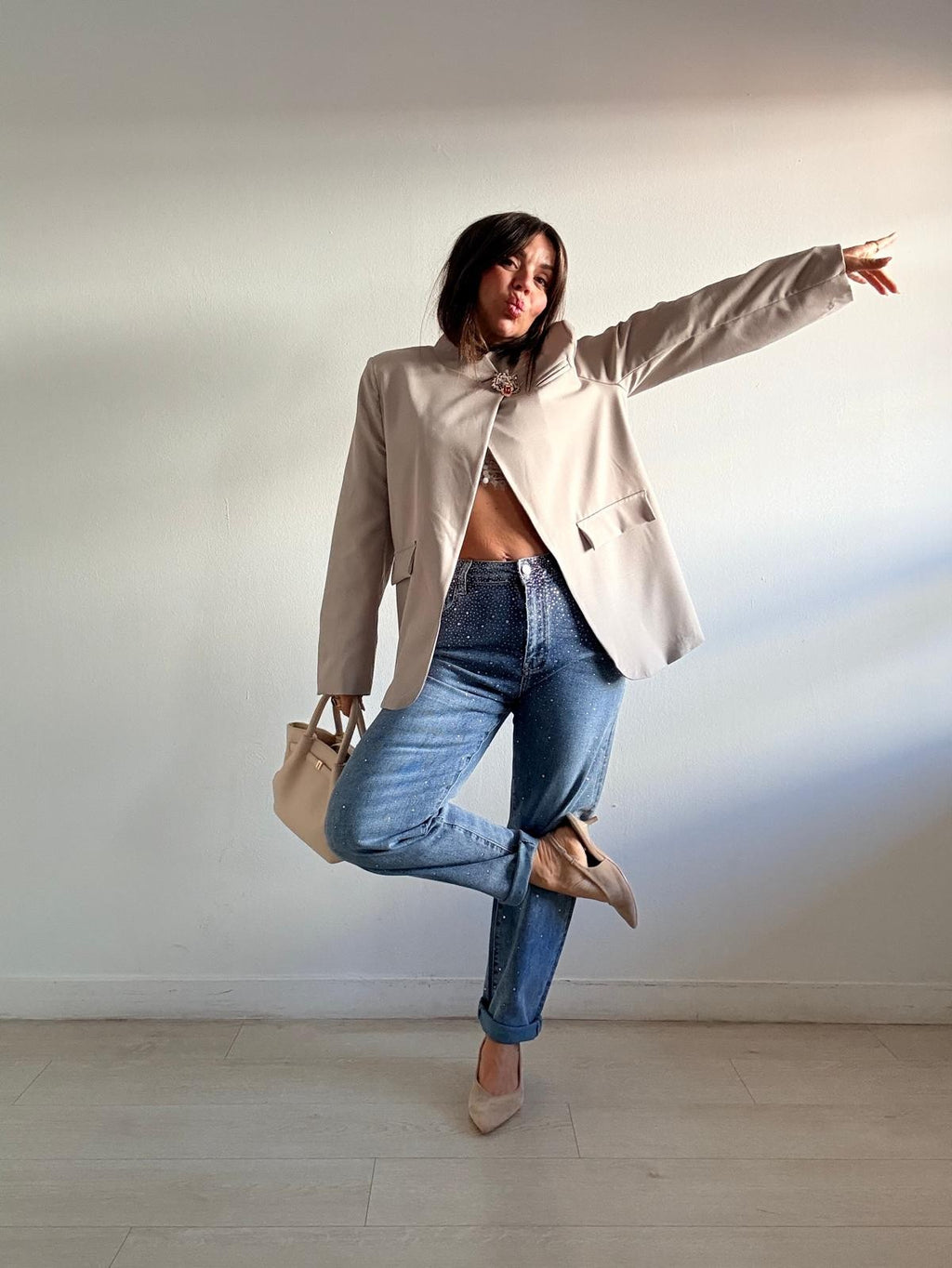 JEANS BLUE STRASS BALLOON