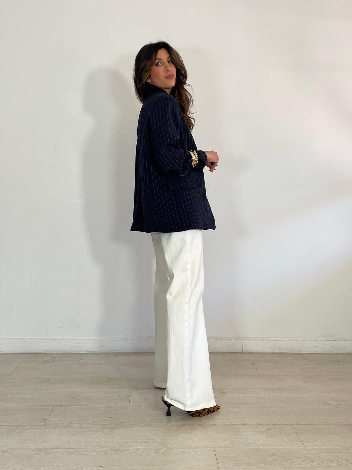 BLAZER RAYAS BOTÓN CUELLO