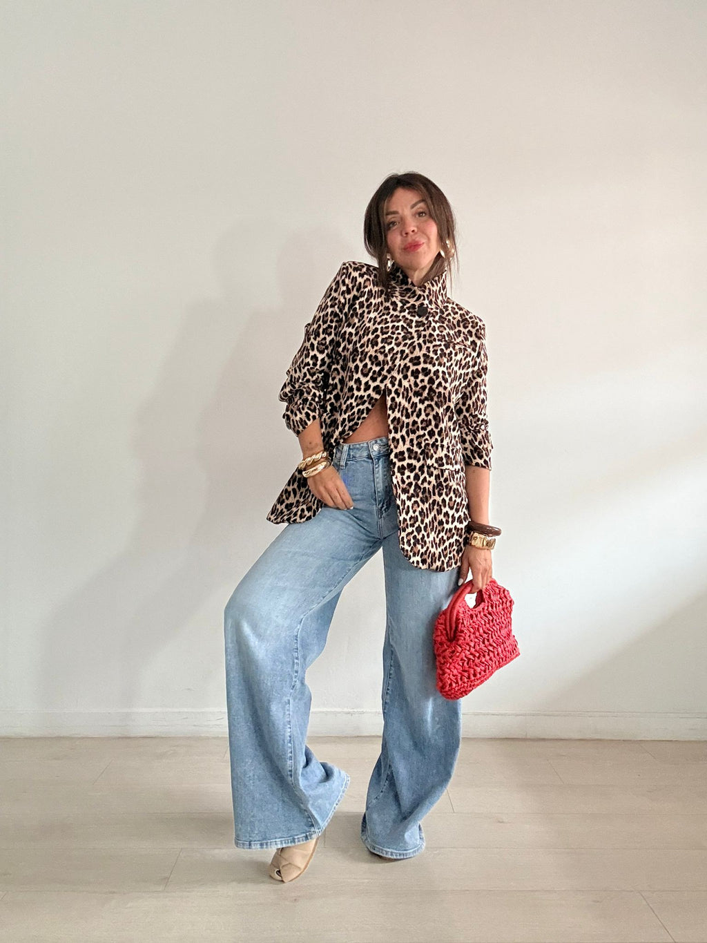 BLAZER LEOPARDO BOTÓN LATERAL