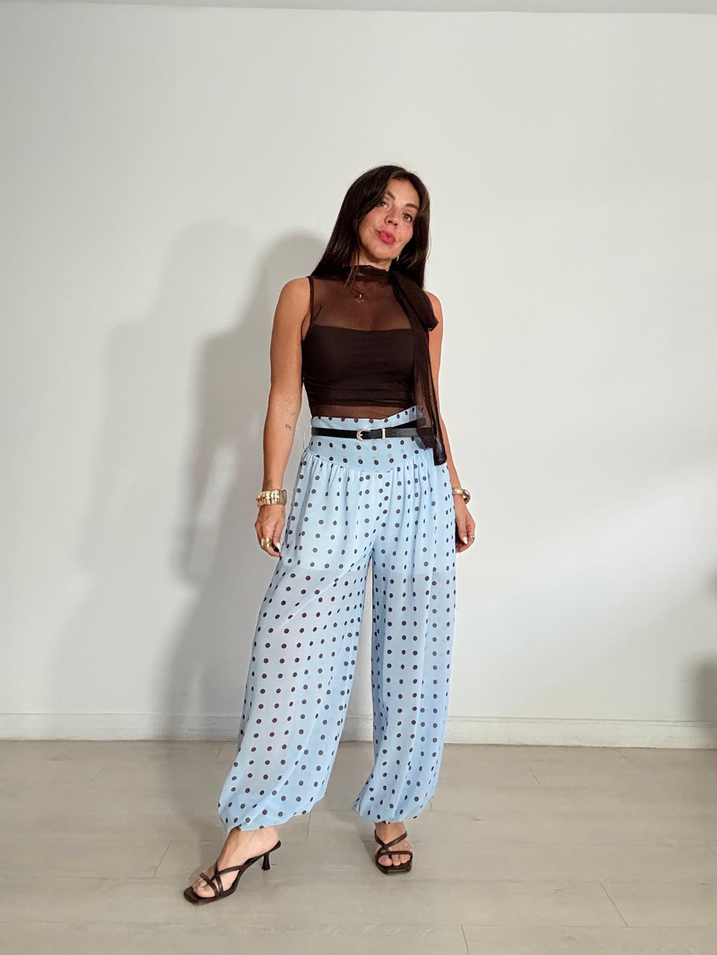 PANTALÓN BOMBACHO GASA + LUNARES