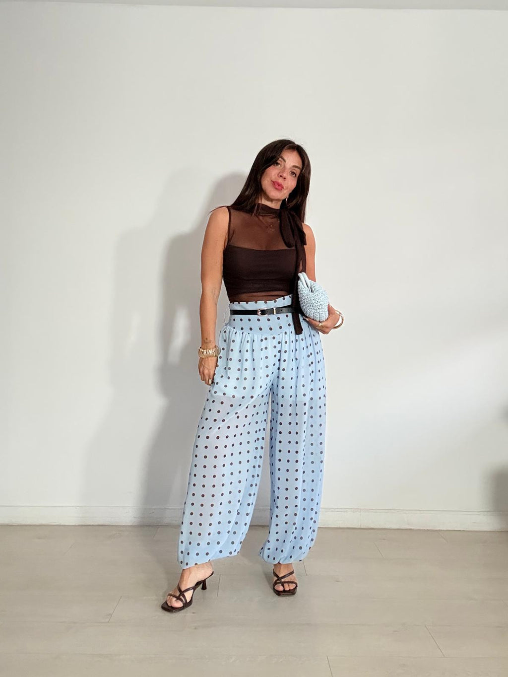 PANTALÓN BOMBACHO GASA + LUNARES