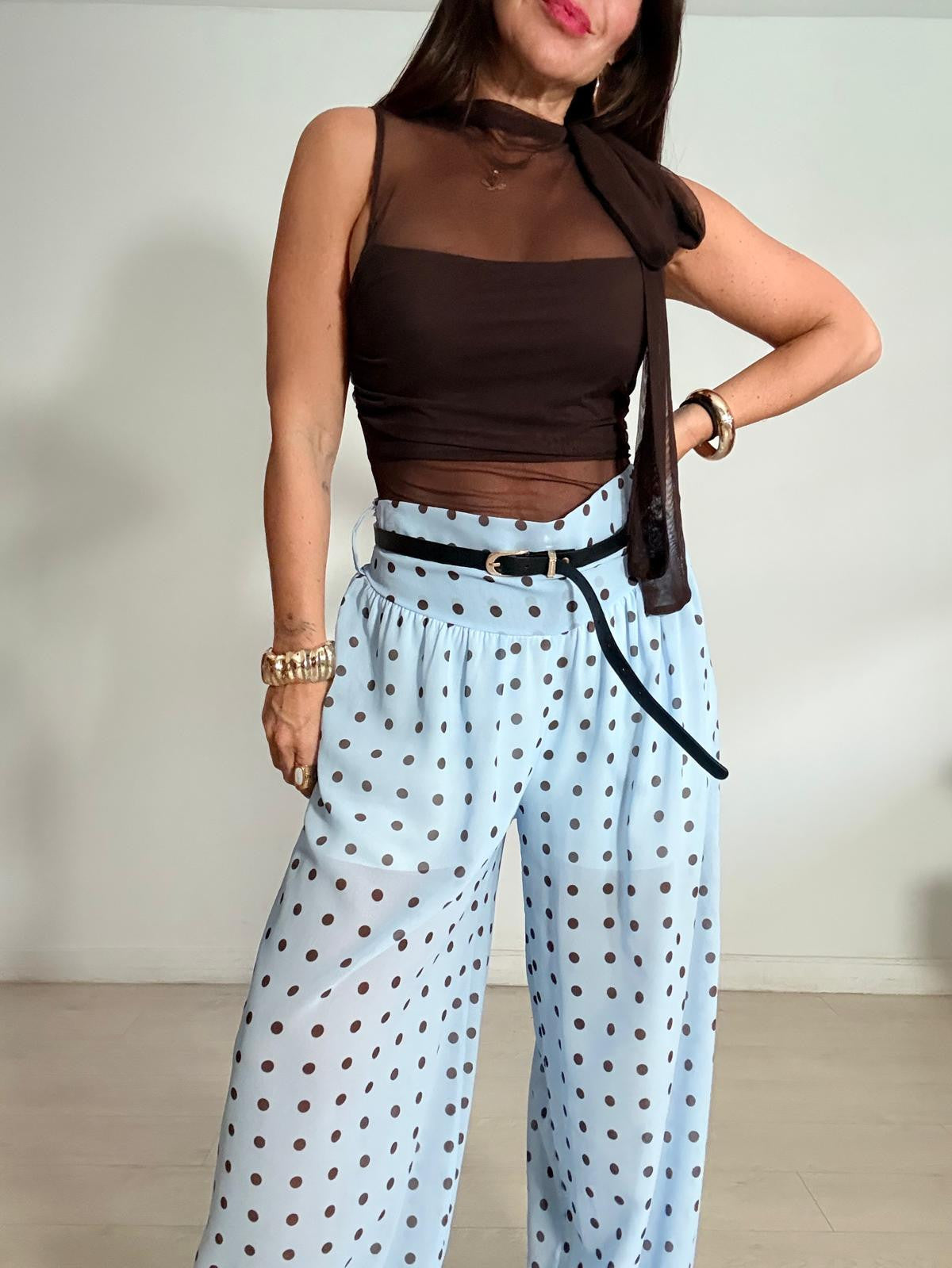 PANTALÓN BOMBACHO GASA + LUNARES