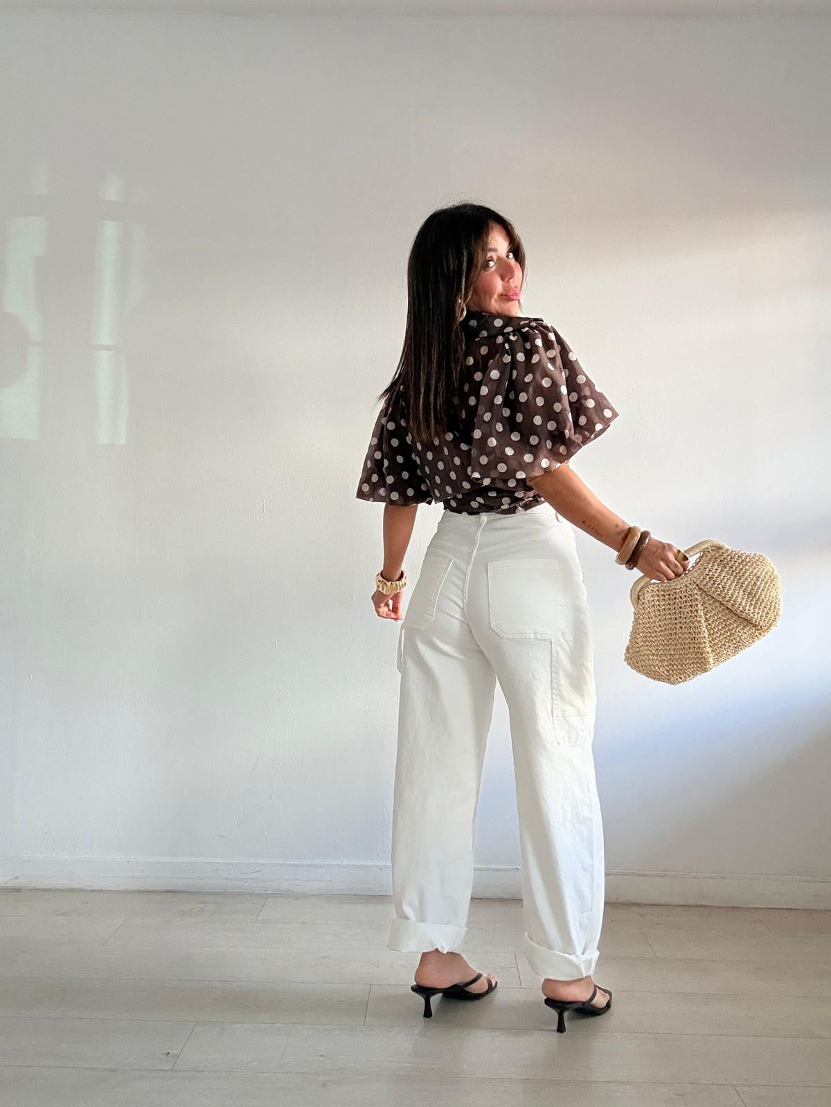 JEANS BALLOON BLANCO