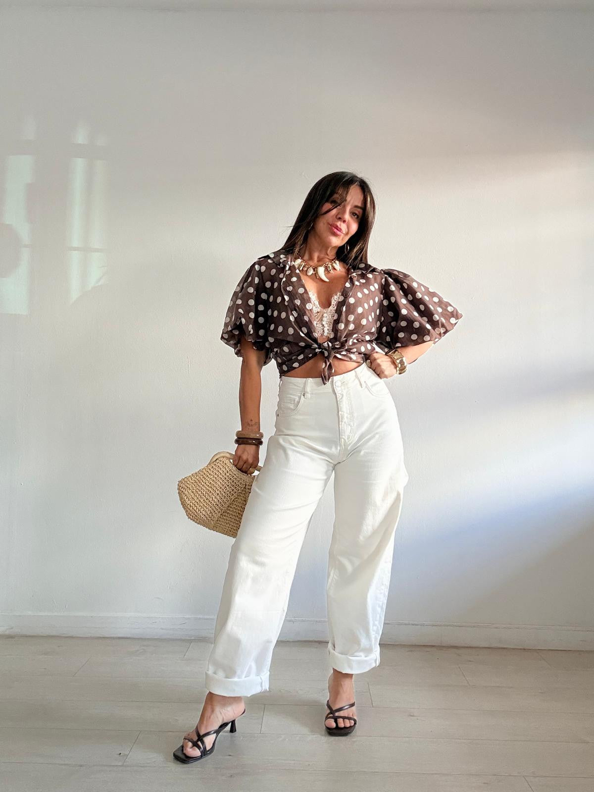 JEANS BALLOON BLANCO