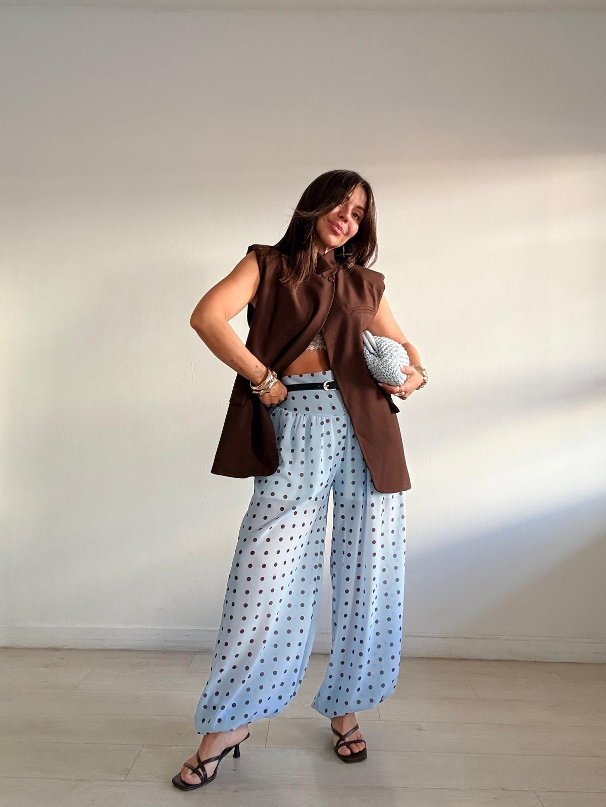 PANTALÓN BOMBACHO GASA + LUNARES
