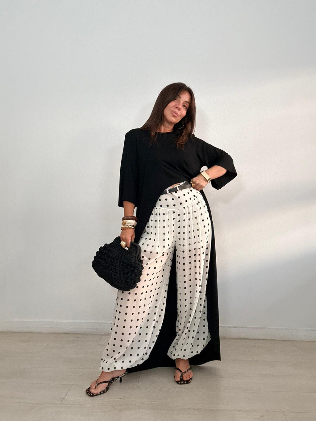 PANTALÓN BOMBACHO GASA + LUNARES