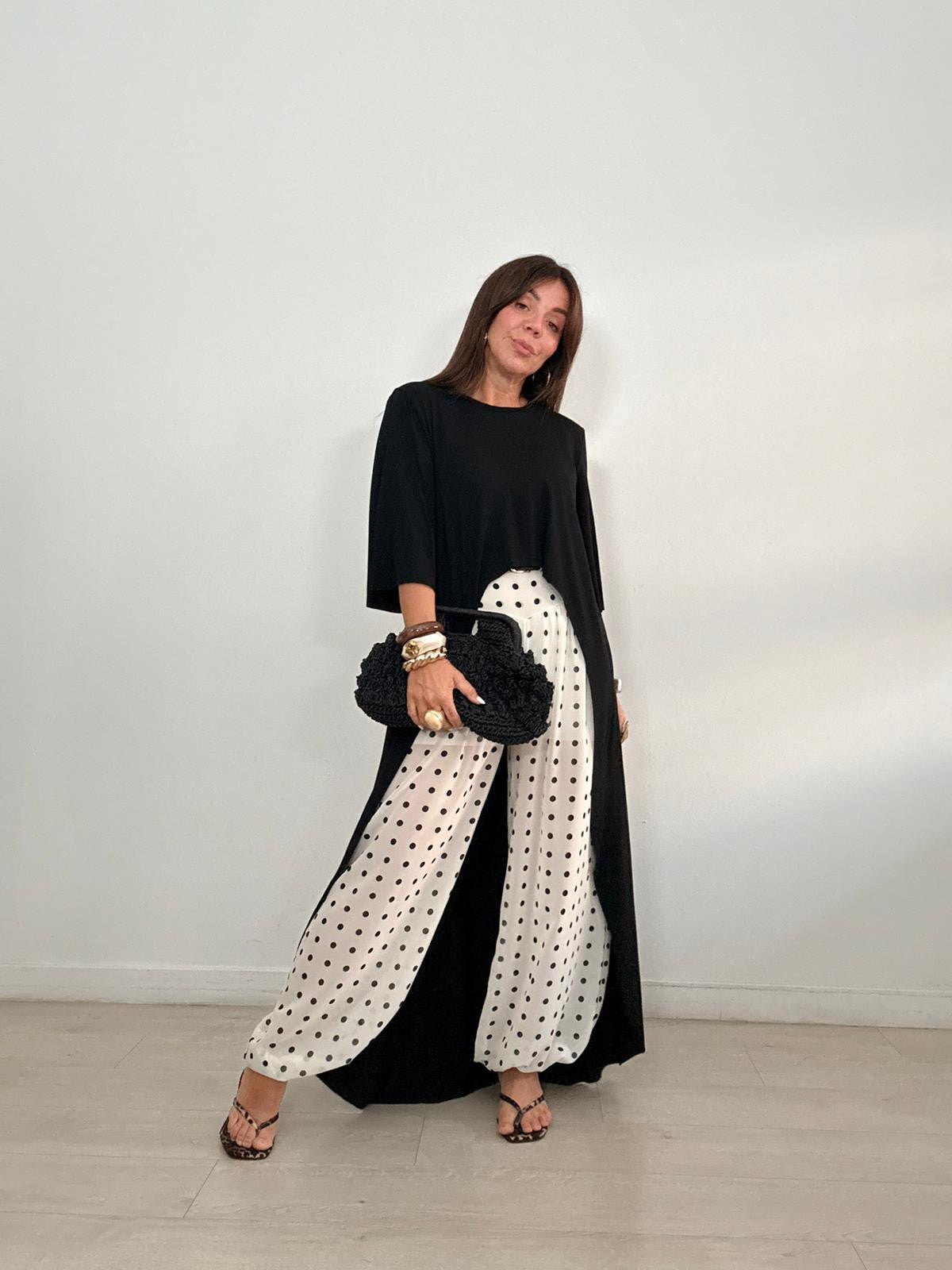 PANTALÓN BOMBACHO GASA + LUNARES