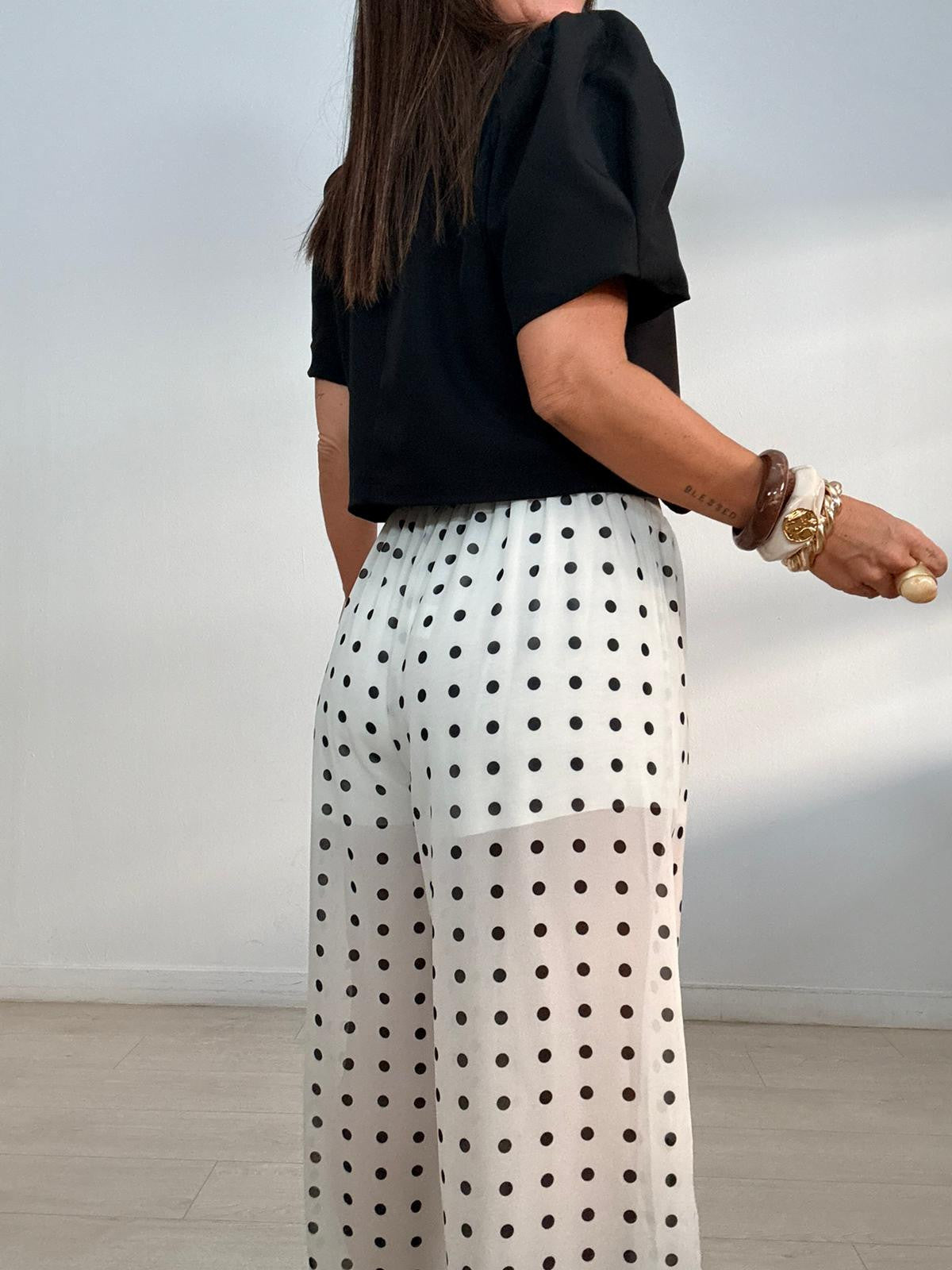 PANTALÓN BOMBACHO GASA + LUNARES