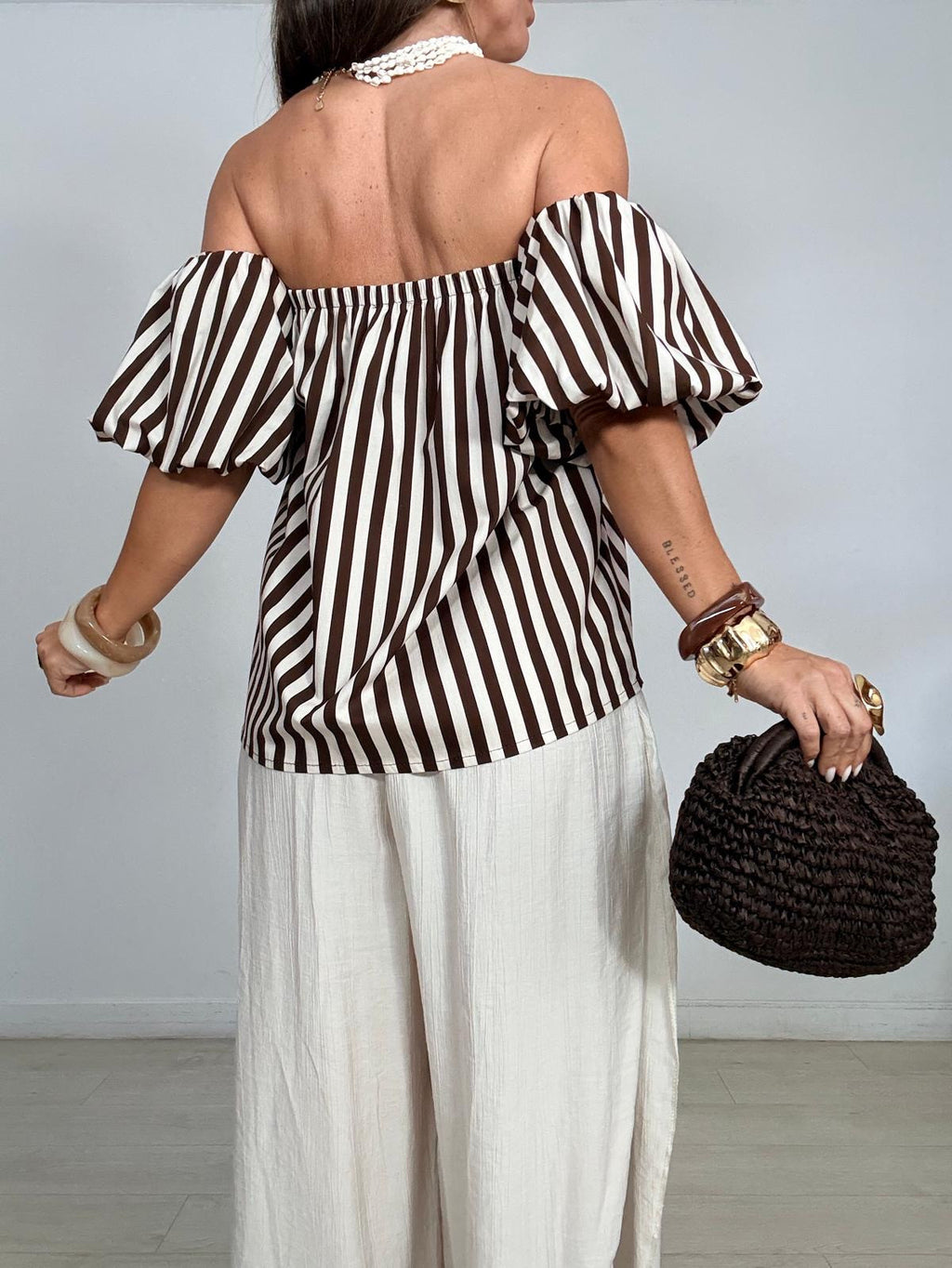 BLUSA RAYAS MANGAS GLOBO