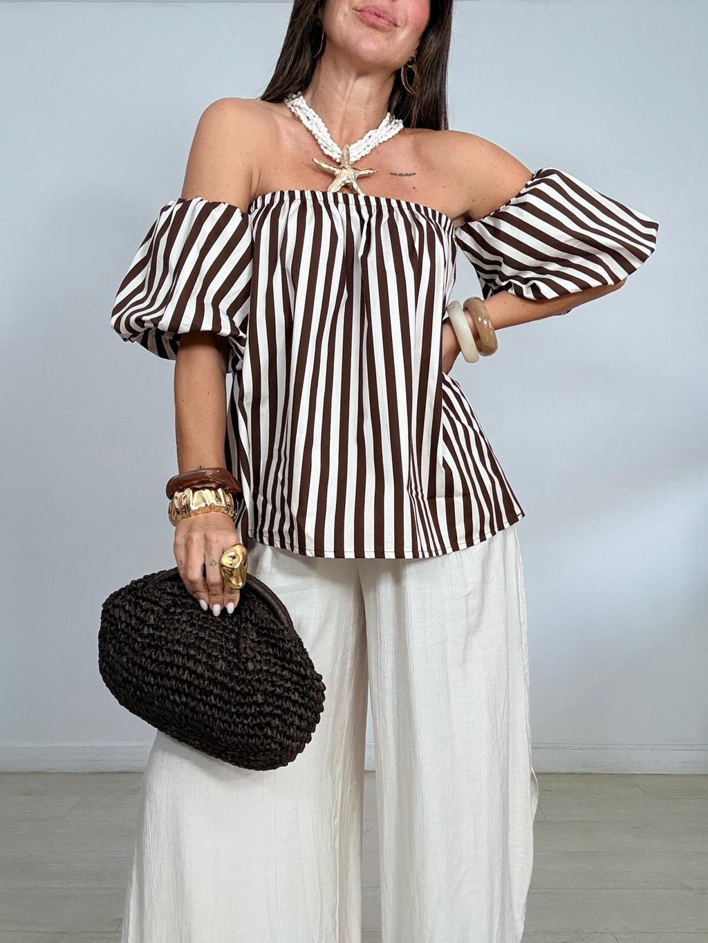 BLUSA RAYAS MANGAS GLOBO