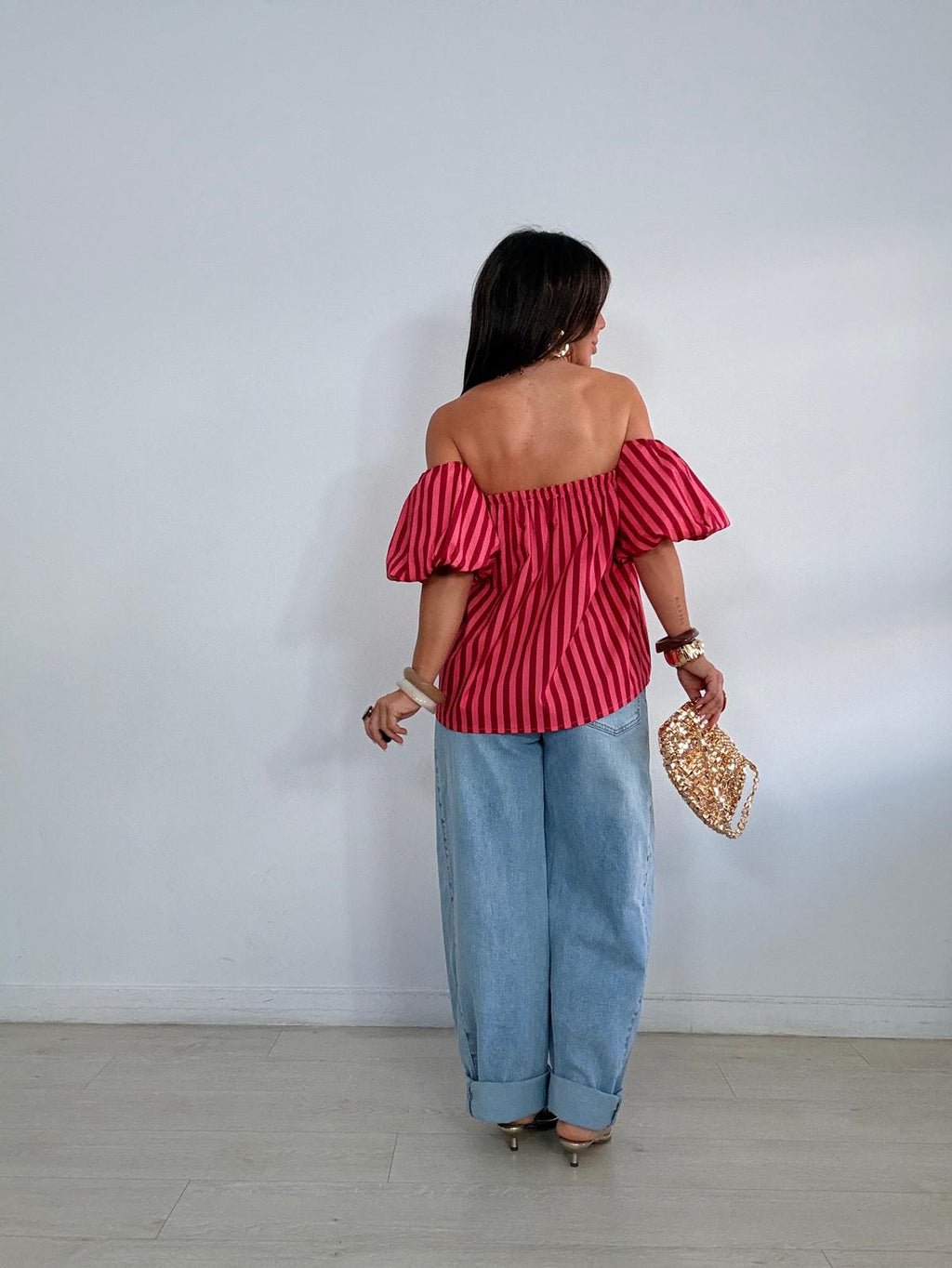 BLUSA RAYAS MANGAS GLOBO