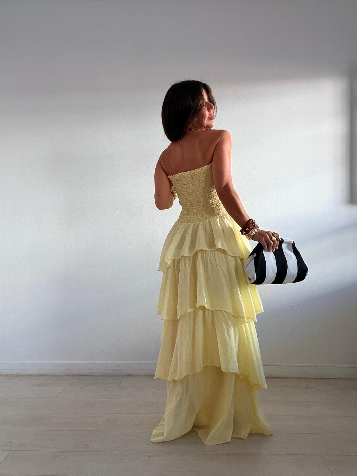 VESTIDO LARGO VOLANTES