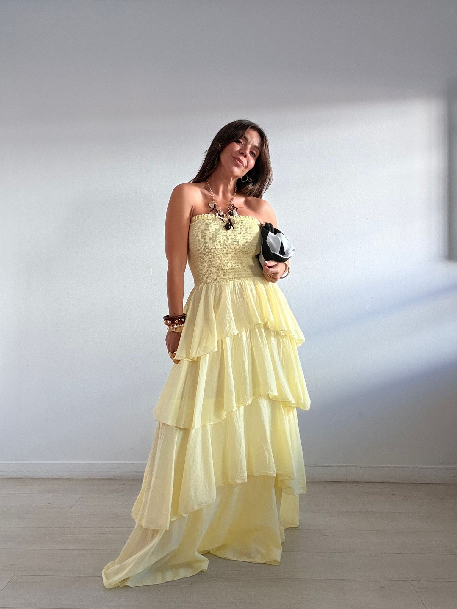 VESTIDO LARGO VOLANTES