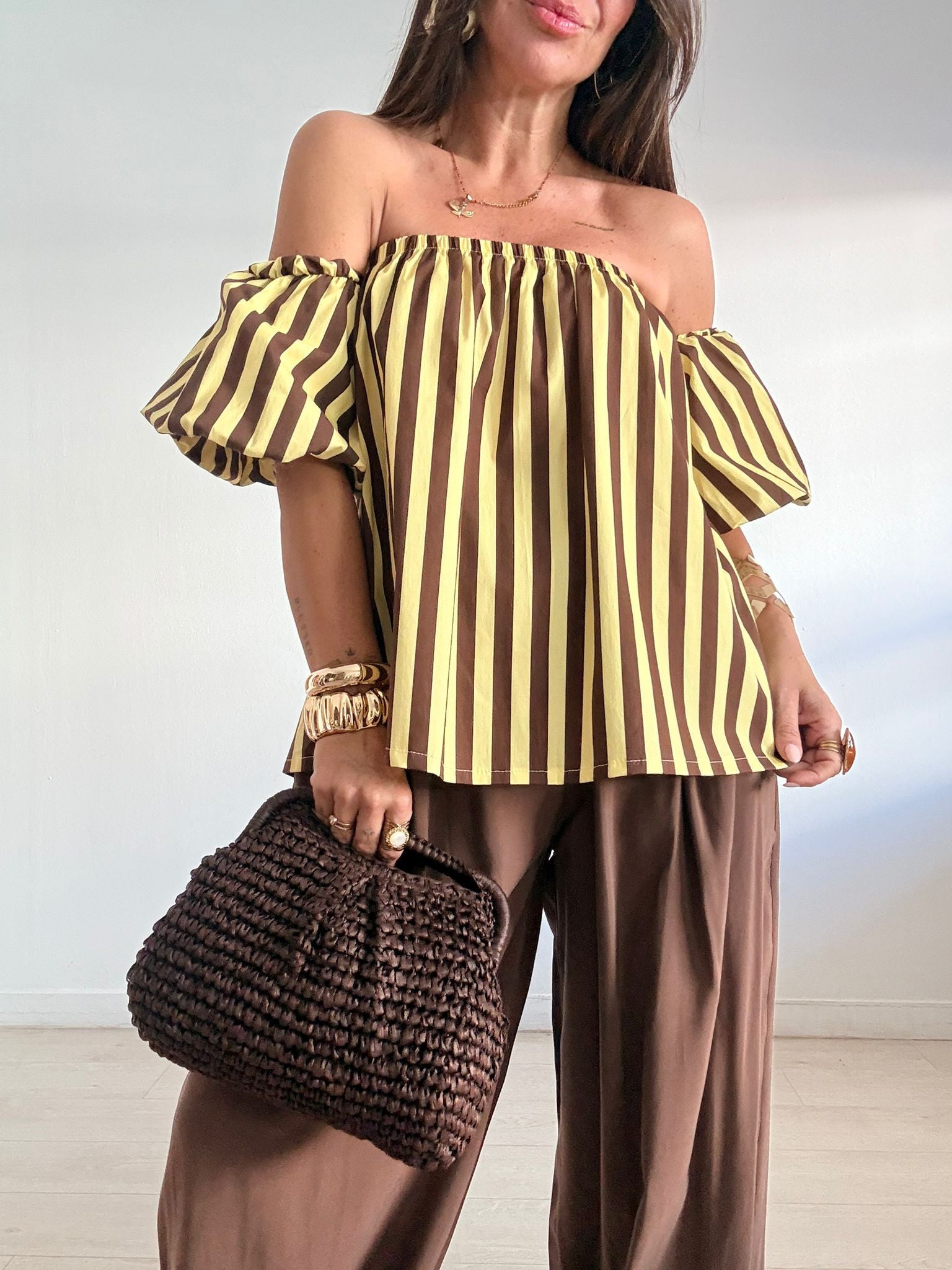 BLUSA RAYAS MANGAS GLOBO