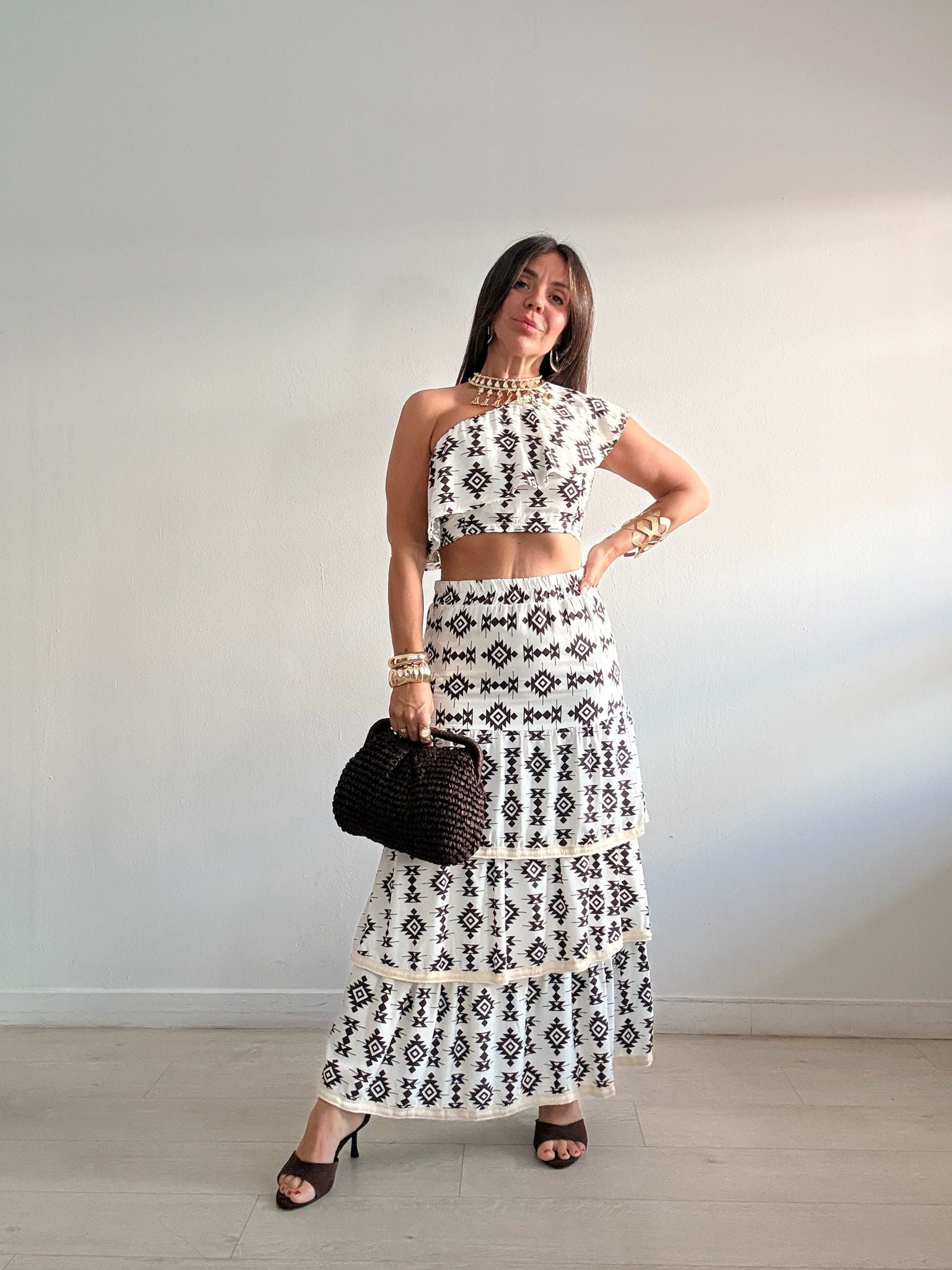 CONJUNTO ETNIC TOP Y FALDA