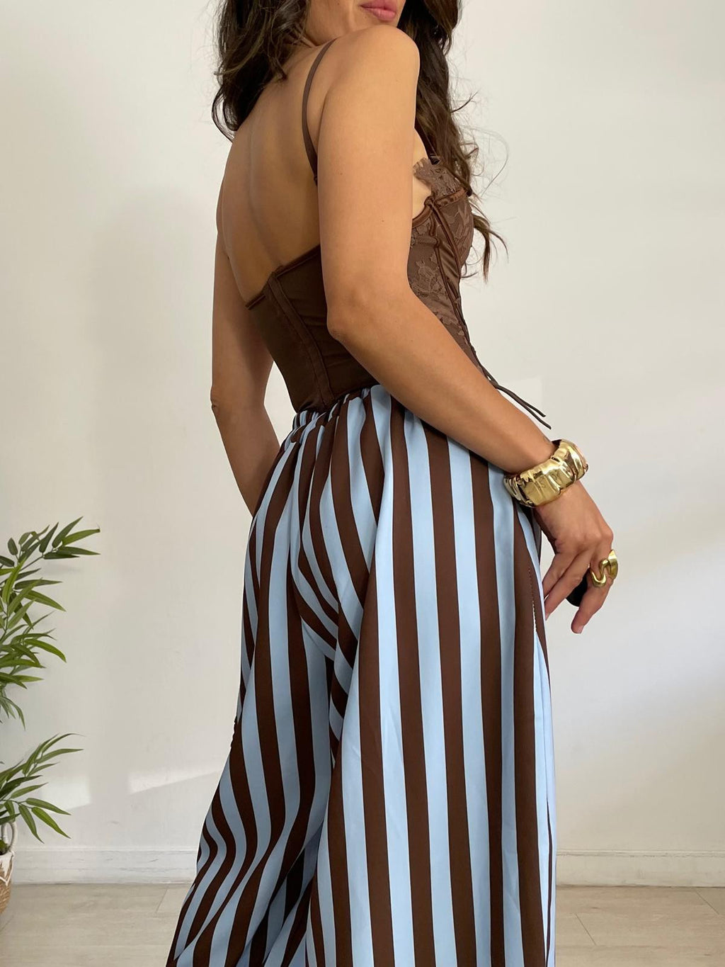 CORSET ENCAJE + CUERDAS LATERALES