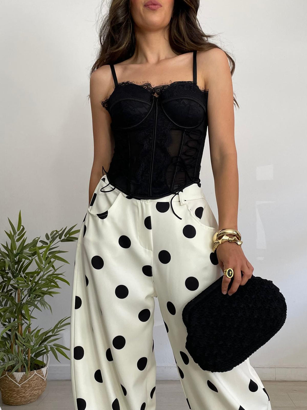 CORSET ENCAJE + CUERDAS LATERALES