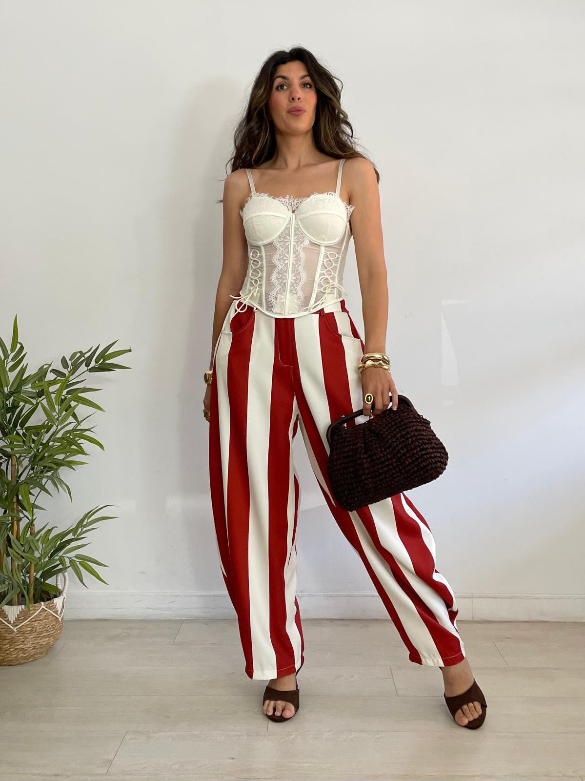 CORSET ENCAJE + CUERDAS LATERALES