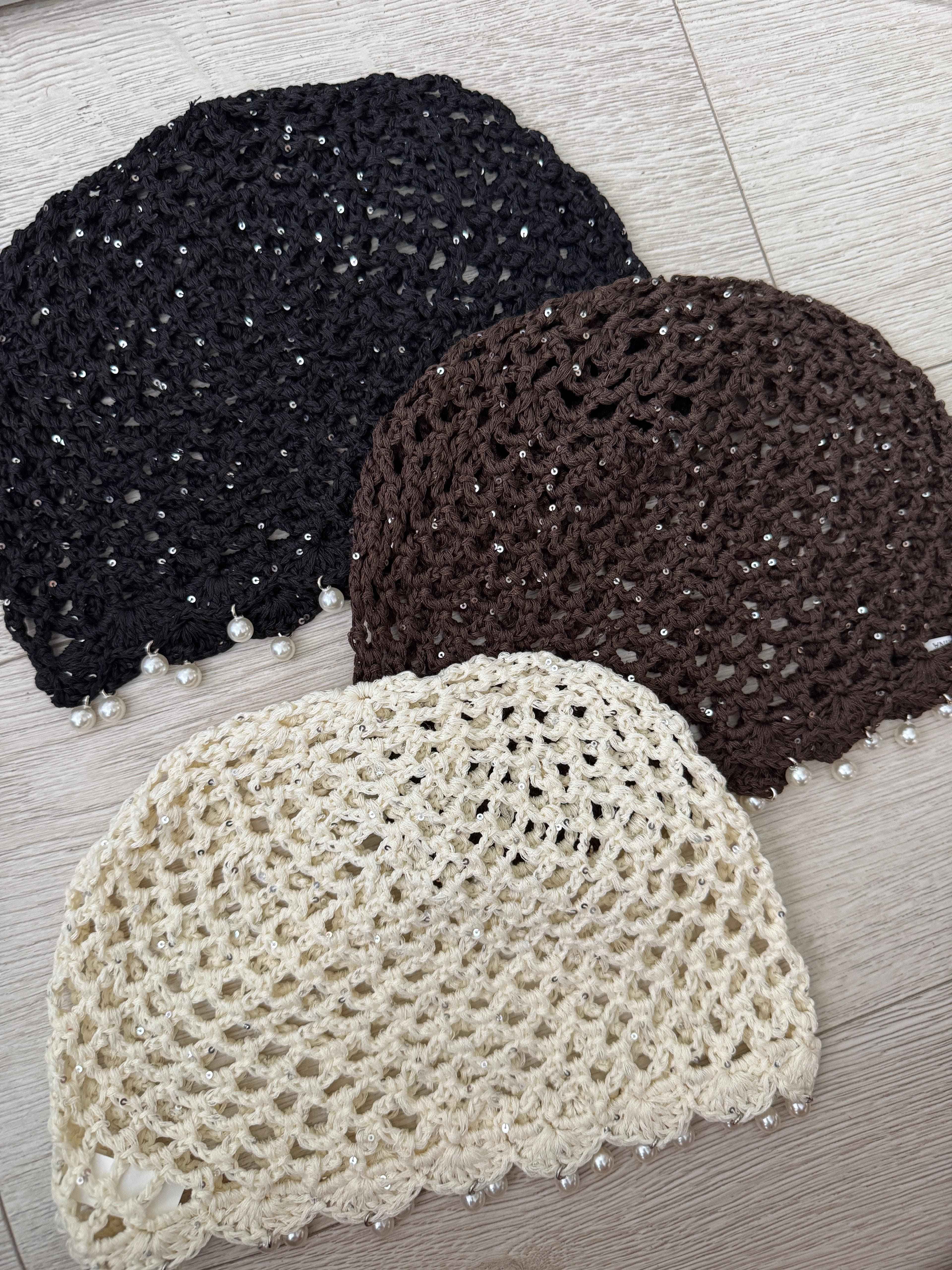 CASQUETE CROCHET PERLITAS