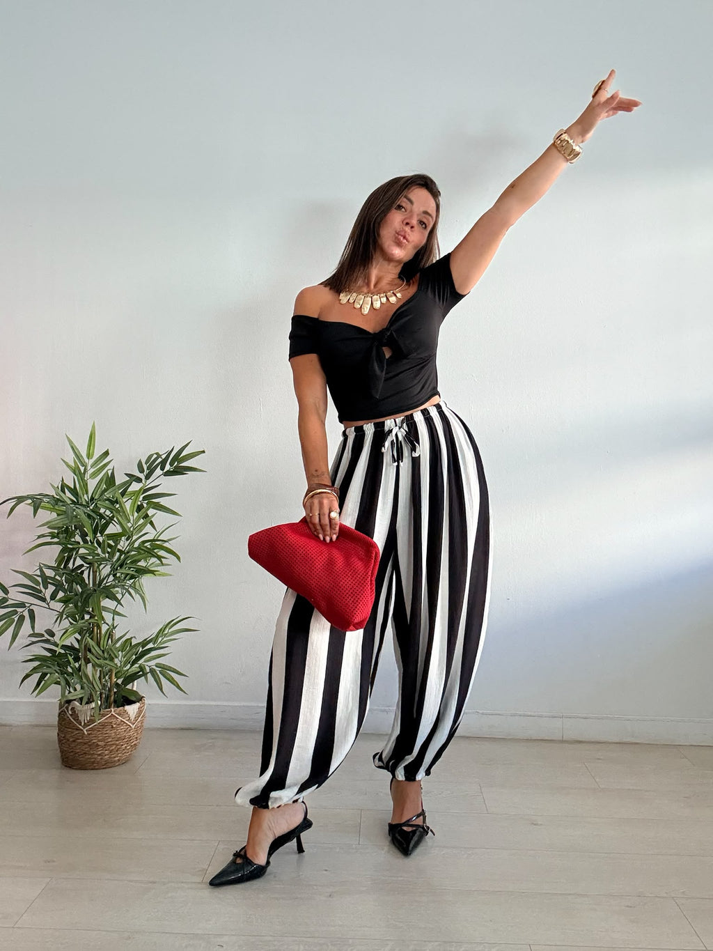 PANTALÓN BOMBACHO RAYAS