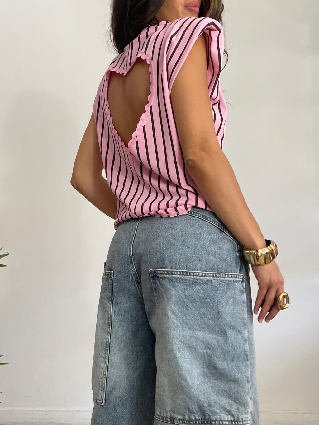 CAMISETA RAYAS CORAZÓN ESPALDA