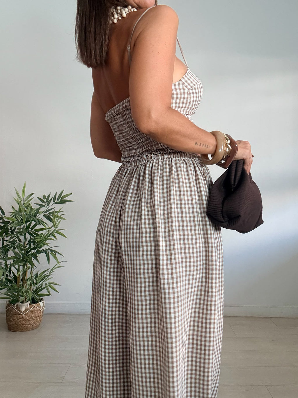 CONJUNTO TOP CASCOS & PANTALÓN VICHY