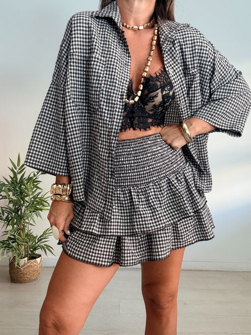 BLUSA ABOTONADA CUADROS VICHY