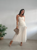 VESTIDO LARGO DRAPEADO