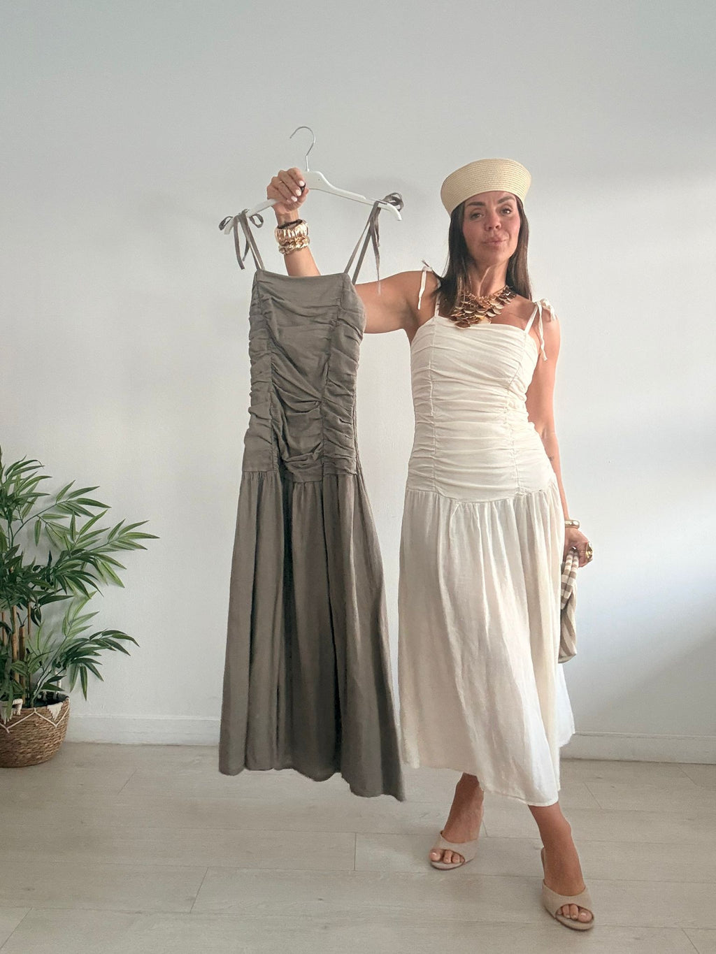 VESTIDO LARGO DRAPEADO