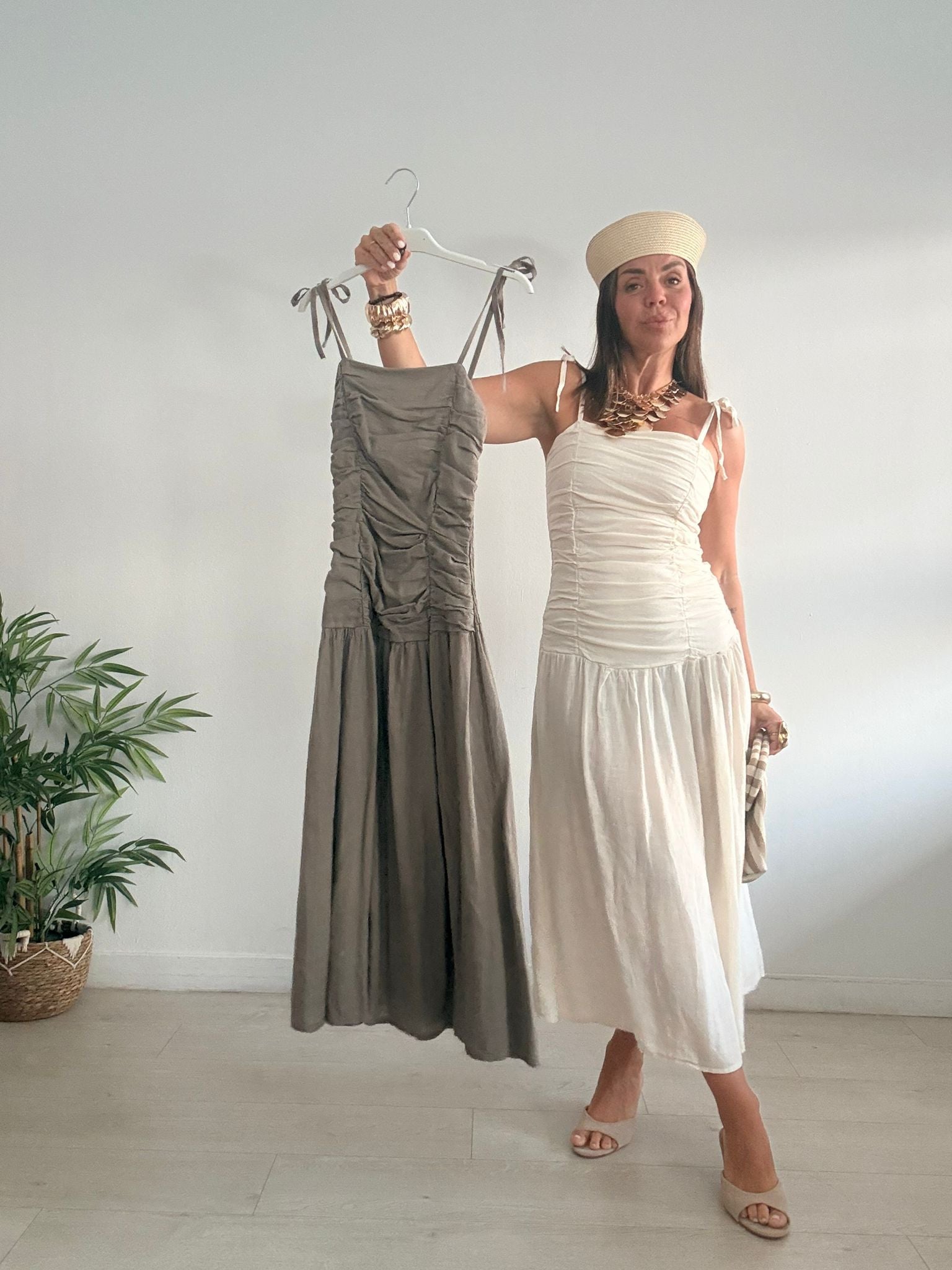 VESTIDO LARGO DRAPEADO