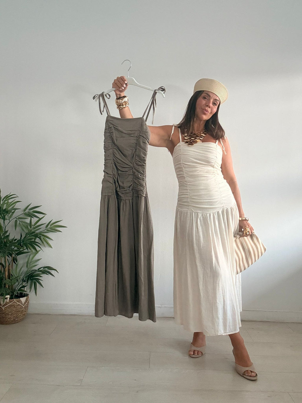 VESTIDO LARGO DRAPEADO