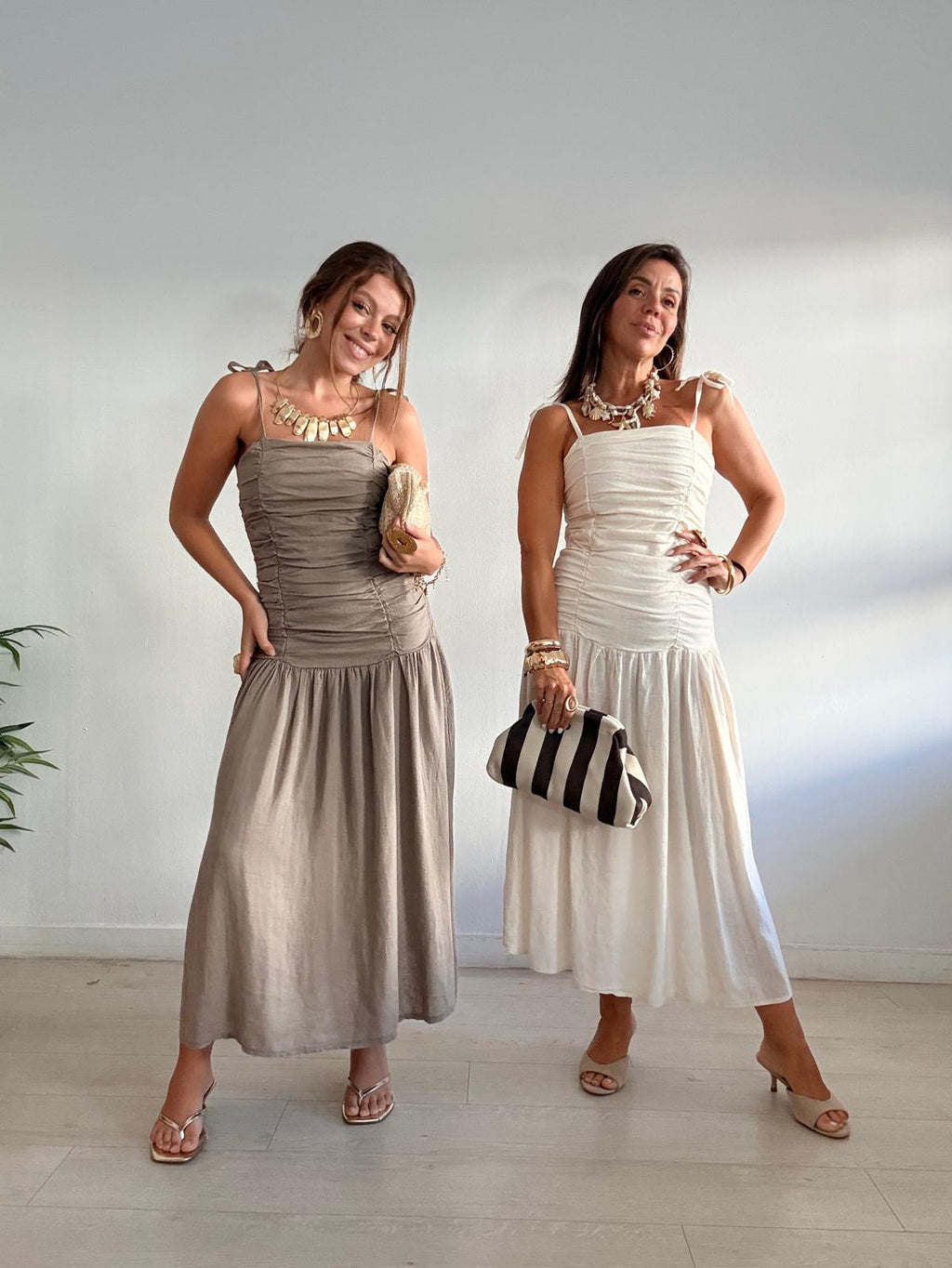 VESTIDO LARGO DRAPEADO