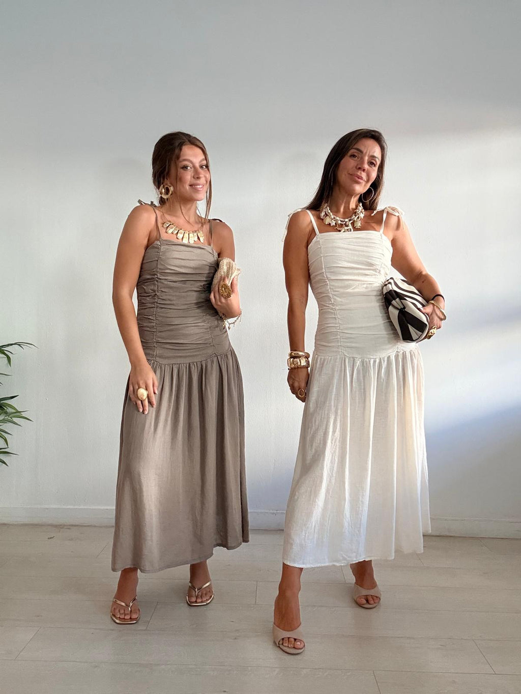 VESTIDO LARGO DRAPEADO