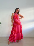 VESTIDO LARGO RAYAS ESPALDA NIDO DE ABEJA