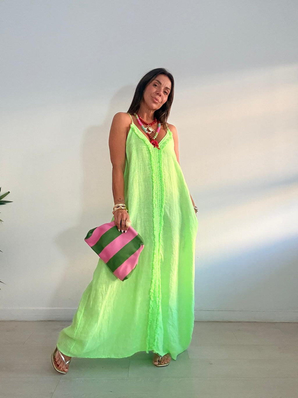 VESTIDO LINO TIRANTES REGULABLES
