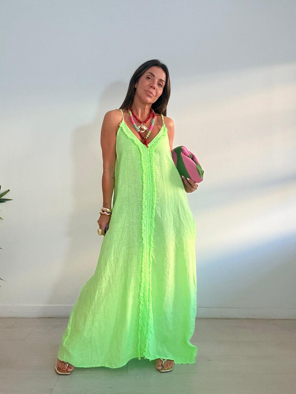 VESTIDO LINO TIRANTES REGULABLES