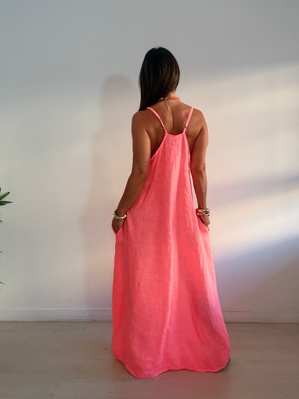 VESTIDO LINO TIRANTES REGULABLES